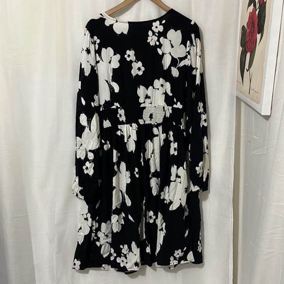 Ava & Viv Blue with White Floral Long Sleeve Dress size XXL a324 - Picture 5 of 5